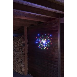 LED Eiskristallleuchte 90 LEDs Ø50cm für Innen und Außen mit Timerfunktion 10m - Silber RGB