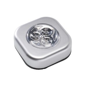 Led Beleuchtungsspots Silber Druckschalter 3 LEDs IP20 6er-Set inkl. Batterien