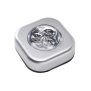 Northpoint Led Beleuchtungsspots Silber Druckschalter 3 LEDs IP20 6er-Set inkl. Batterien