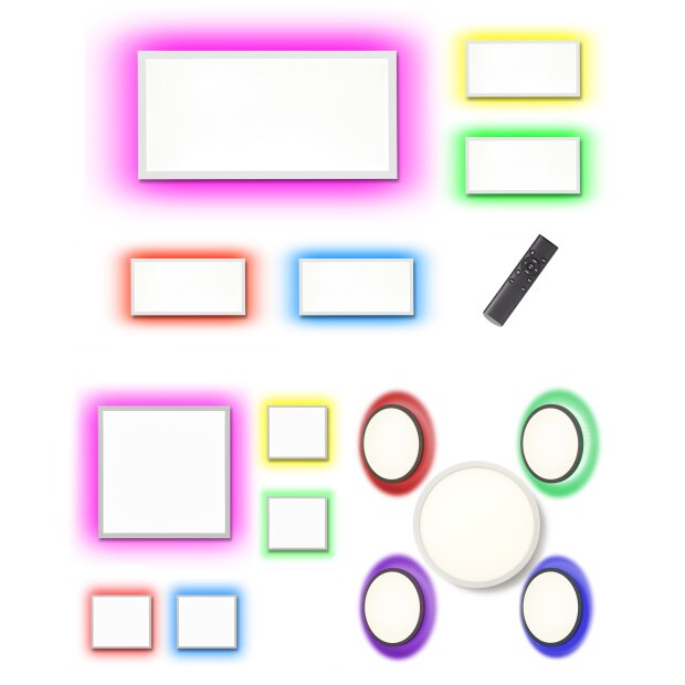 LED Panel mit RGB Backlight Hintergrundbeleuchtung Warmweiß / Kaltweiß Mood RGB Fernbedienung