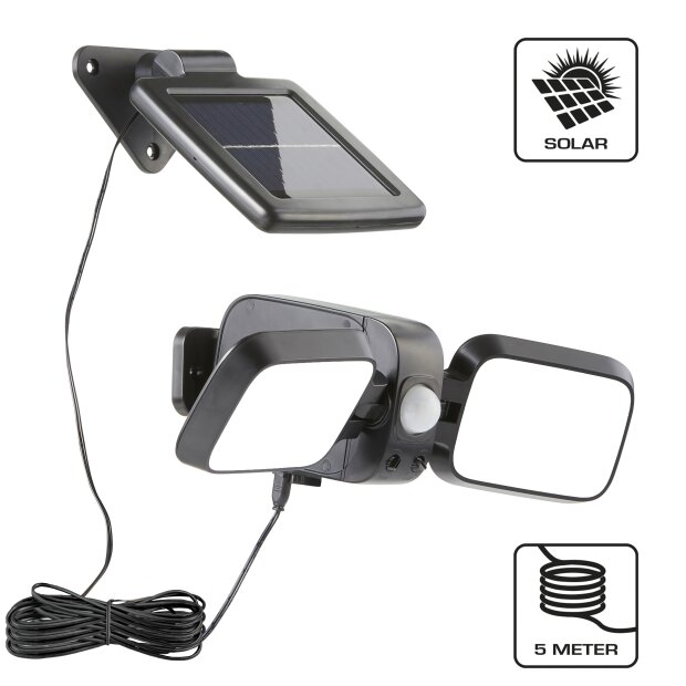 Solar LED Strahler mit Bewegungsmelder integrierter Timer 4000K Farbtemperatur