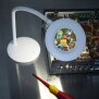 Lupenlampe mit Akku Aufladbar Kabellos Lupenleuchte 3x Vergrößerung 1200mAh Li-Io Akku - Tischlampe