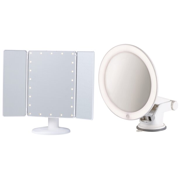 LED Kosmetikspiegel mit verstellbarer Farbtemperatur und integriertem Akku