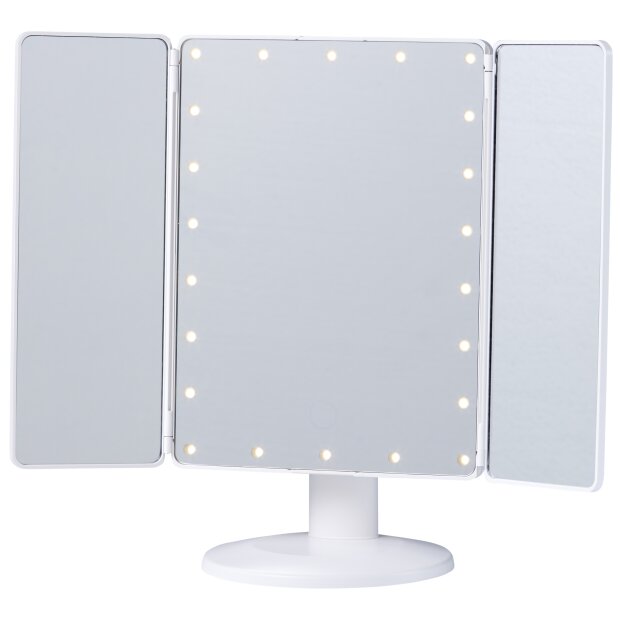 LED Kosmetikspiegel mit Standfuß, verstellbarer Farbtemperatur, dimmbarem - Eckig