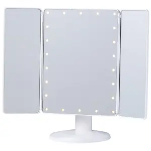 LED Kosmetikspiegel mit Standfuß, verstellbarer Farbtemperatur, dimmbarem - Eckig