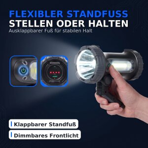 Northpoint LED Akku Handstrahler 10W 4400mAh Powerbank Taschenlampe Baustrahler mit Standfuß