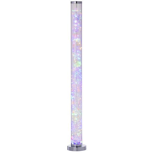 Northpoint Micro LED Tower Lichtsäule Standleuchte Stehleuchte Bunte LEDs Fußtrittschalter hochglanz Chrom-Look Standfuß / Abdeckung