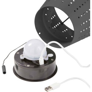 LED Outdoor Tischleuchte Grau wiederaufladbar 2200mAh Akku Metall Solar Wasserfest dimmbar 3 Stufen