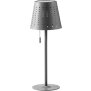 LED Outdoor Tischleuchte Grau wiederaufladbar 2200mAh Akku Metall Solar Wasserfest dimmbar 3 Stufen