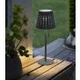 LED Outdoor Tischleuchte Grau wiederaufladbar 2200mAh Akku Metall Solar Wasserfest dimmbar 3 Stufen