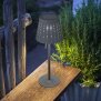 LED Outdoor Tischleuchte Grau wiederaufladbar 2200mAh Akku Metall Solar Wasserfest dimmbar 3 Stufen