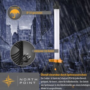 LED Turm Baustrahler Arbeitsstrahler mit 360° Lichtauslass 50W Leistung 110cm hoch