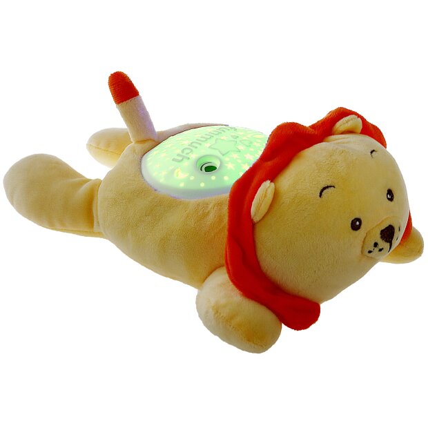 LED Plüschtier Sternenprojektor Nachtlicht mit 13 Schlummermelodien / waschbar / Lautstärke - Löwe