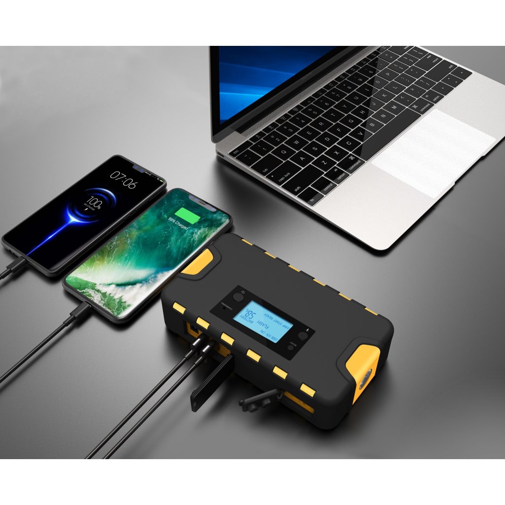B-Ware Powerbank mit Starthilfefunktion Starthilfekabel 55,5Wh USB  Ladeadapter