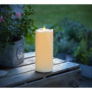 LED Outdoor Kerzen wasserfest mit Timer-und Flackerfunktion flammenlose Kerze Ø7cm x 15cm - Groß
