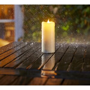LED Outdoor Kerzen wasserfest mit Timer-und Flackerfunktion flammenlose Kerze Ø7cm x 15cm - Groß