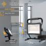 LED Blackline Baustrahler mit Standfuß - 100W