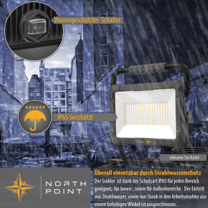 LED Blackline Baustrahler mit Standfuß - 150W