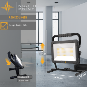 LED Blackline Baustrahler mit Standfuß - 150W