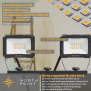 Northpoint LED Blackline Doppelbaustrahler mit Stativ (2x20W, 2x1600 Lumen, 1,56m)