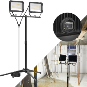 LED Blackline Doppelbaustrahler mit Stativ - 2x100W