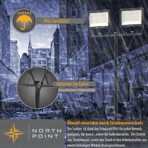 LED Blackline Doppelbaustrahler mit Stativ - 2x100W