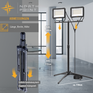 LED Blackline Doppelbaustrahler mit Stativ - 2x100W