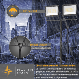 LED Blackline Doppelbaustrahler mit Stativ - 2x150W