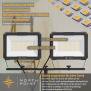 LED Blackline Doppelbaustrahler mit Stativ - 2x150W