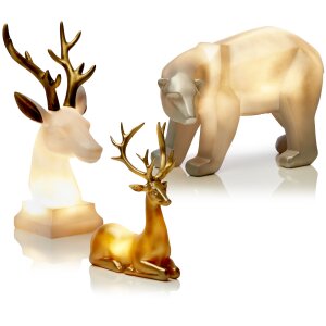 LED Tiere aus Polyresin mit warmweißer Beleuchtung