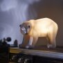 LED Polyresin Figur Polarbär Silber mit integrierter warmweißer Lampe Dekoration Ambiente