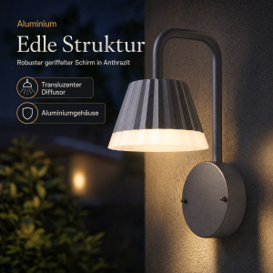 LED Aluminium Außenwandlampe Wandleuchte Terassenleuchte 10W zur Wandmontage