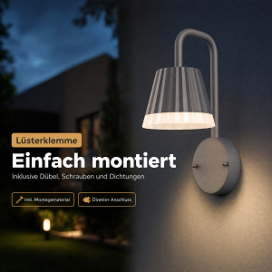 LED Aluminium Außenwandlampe Wandleuchte Terassenleuchte 10W zur Wandmontage