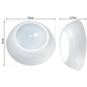LED Batterie Sensorleuchte, Deckenleuchte, warmweiße LEDs, Unterbauleuchte, ca. 19cm