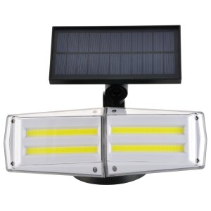 LED Strahler mit Solar Panel Außen mit Hochfrequenz Bewegungsmelder, Solar Panel Monokristallin, 2W