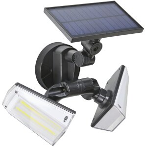 LED Strahler mit Solar Panel Außen mit Hochfrequenz Bewegungsmelder, Solar Panel Monokristallin, 2W
