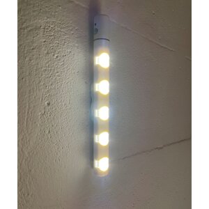 LED Batterie Sensorleiste mit Bewegungsmelder, 25cm, 160° drehbarer Bewegungsmelder, 5 schöne