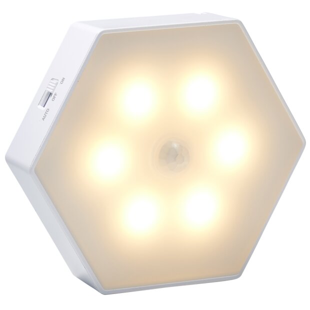 LED Batterie Sensorleuchte, Schrankleuchte, schöne warmweiße LEDs, eingebauter Magnet, 3000K