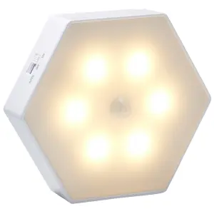 LED Batterie Sensorleuchte, Schrankleuchte, schöne warmweiße LEDs, eingebauter Magnet, 3000K