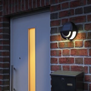 Solar LED Wandleuchte Sensorleuchte für außen - mit integriertem Solar-Panel Bewegungsmelder und