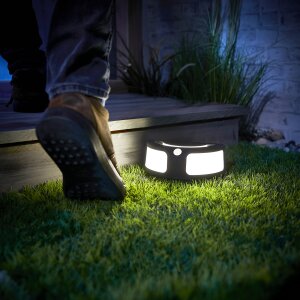 Solar LED Wandleuchte Sensorleuchte für außen - mit integriertem Solar-Panel Bewegungsmelder und