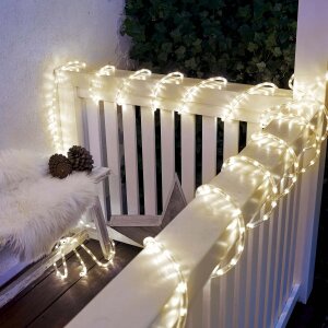 LED Lichtschlauch 10 Meter 2,7W für Innen und Außen 200 LEDs warmweißes Licht