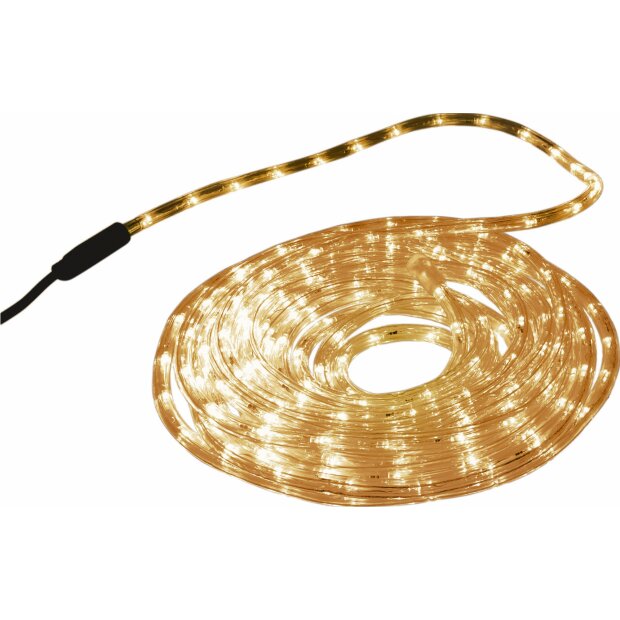 LED Lichtschlauch 10m 18W für Innen und Außen 200 LEDs Bernsteinwarmes Licht