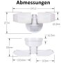 LED Strahler Batterie 2 Fluter-Köpfe Bewegungsmelder Schwenkbar 400 Lumen Weiß