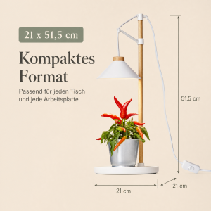 LED Pflanzenleuchte Kräutergarten aus Echtholz 9W 550 Lumen Höhenverstellbar Timer