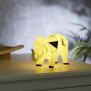 LED Porzellanfiguren Origami Design Warmweißes Licht und Timer batteriebetrieben Elefant farbig