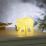 LED Porzellanfiguren Origami Design Warmweißes Licht und Timer batteriebetrieben Elefant Weiß