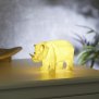 LED Porzellanfiguren Origami Design Warmweißes Licht und Timer batteriebetrieben Nashorn Weiß