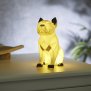 LED Porzellanfiguren Origami Design Warmweißes Licht und Timer batteriebetrieben Bulldogge Farbig