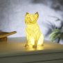LED Porzellanfiguren Origami Design Warmweißes Licht und Timer batteriebetrieben Bulldogge Weiß